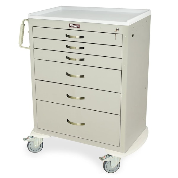 Harloff Quick Ship Tall Anesthesia Cart, Standard Width, Six Drawers, Standard Key Lock MDS3030K06Q - main